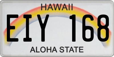 HI license plate EIY168