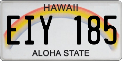 HI license plate EIY185