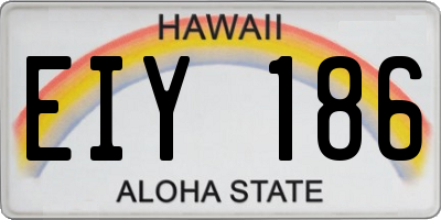 HI license plate EIY186