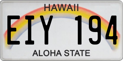 HI license plate EIY194