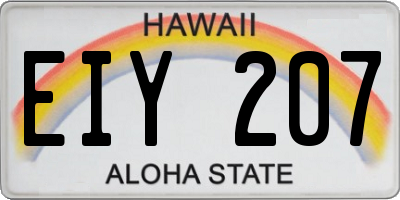HI license plate EIY207