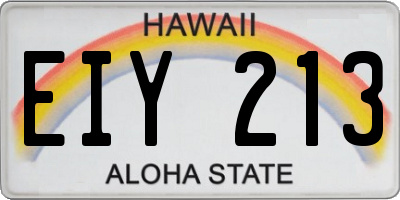HI license plate EIY213