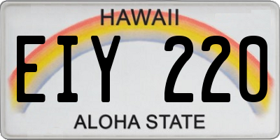 HI license plate EIY220