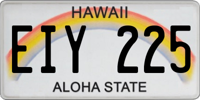 HI license plate EIY225