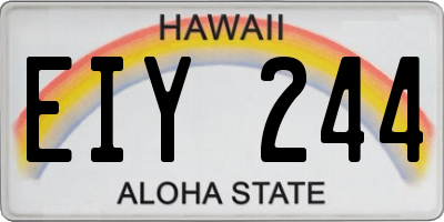 HI license plate EIY244