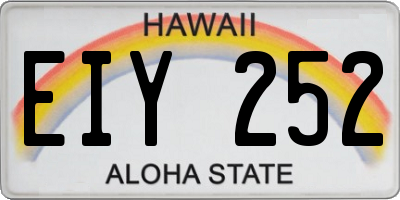 HI license plate EIY252