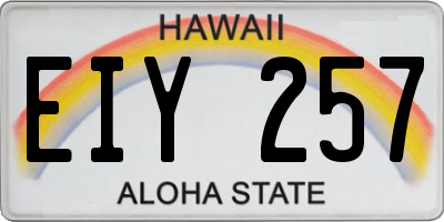 HI license plate EIY257