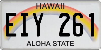 HI license plate EIY261