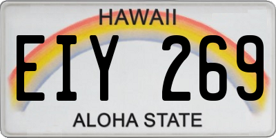 HI license plate EIY269