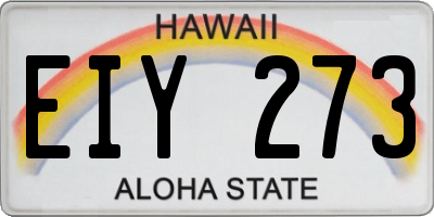 HI license plate EIY273