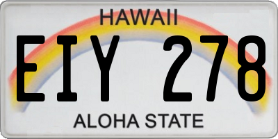 HI license plate EIY278