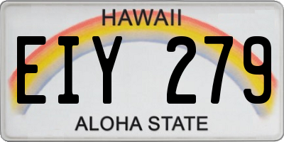 HI license plate EIY279