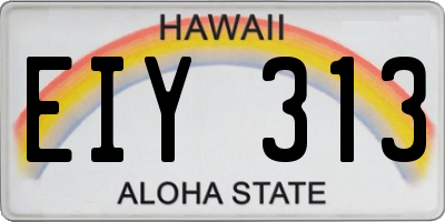 HI license plate EIY313