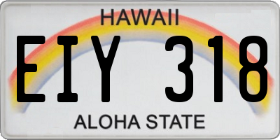 HI license plate EIY318
