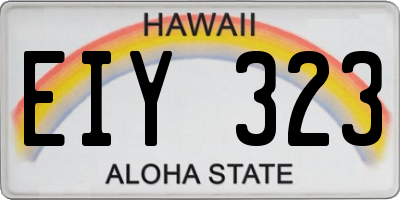 HI license plate EIY323