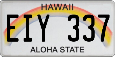 HI license plate EIY337