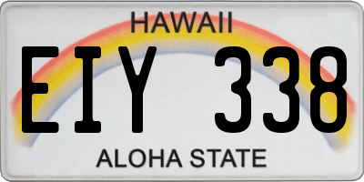 HI license plate EIY338