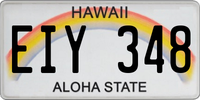 HI license plate EIY348