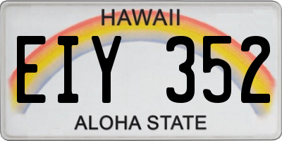 HI license plate EIY352