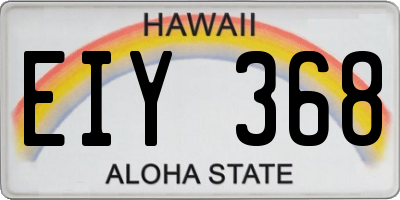 HI license plate EIY368