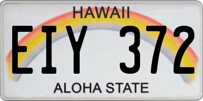 HI license plate EIY372