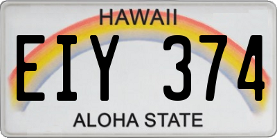 HI license plate EIY374