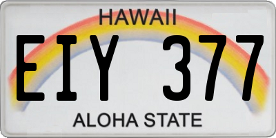 HI license plate EIY377
