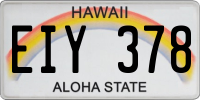 HI license plate EIY378
