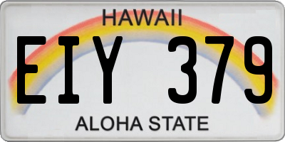 HI license plate EIY379