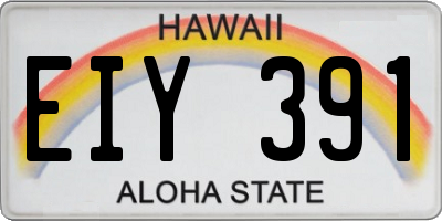 HI license plate EIY391