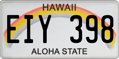 HI license plate EIY398