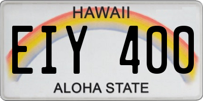 HI license plate EIY400