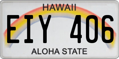 HI license plate EIY406