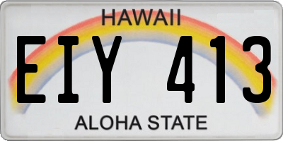 HI license plate EIY413