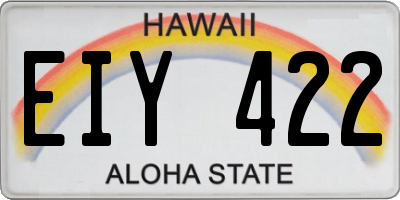 HI license plate EIY422