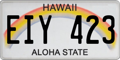HI license plate EIY423