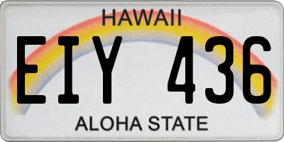 HI license plate EIY436