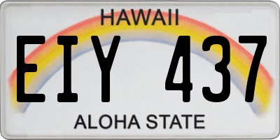 HI license plate EIY437