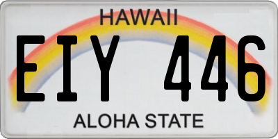 HI license plate EIY446
