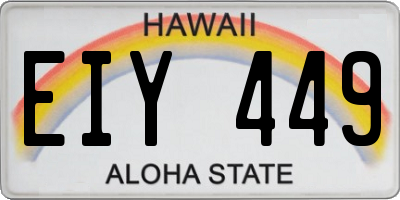 HI license plate EIY449