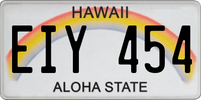 HI license plate EIY454