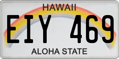 HI license plate EIY469