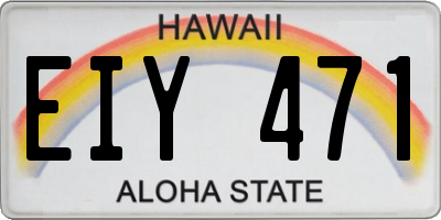 HI license plate EIY471