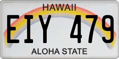 HI license plate EIY479