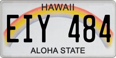HI license plate EIY484
