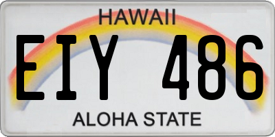 HI license plate EIY486