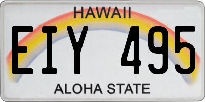 HI license plate EIY495
