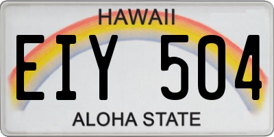 HI license plate EIY504