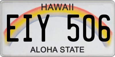 HI license plate EIY506