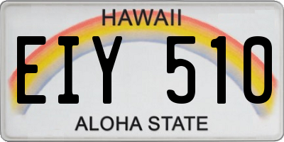 HI license plate EIY510